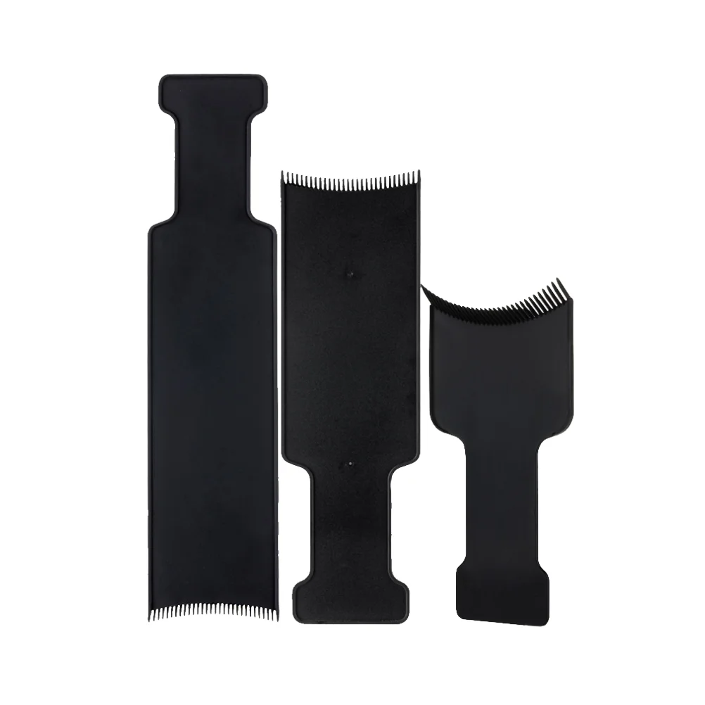 

3 Pcs Professional Coloring Comb Set Hair Board Tint Comb Hair Brush Tool Hairdressing Tint Brush Highlighting Dye Bowl Kit