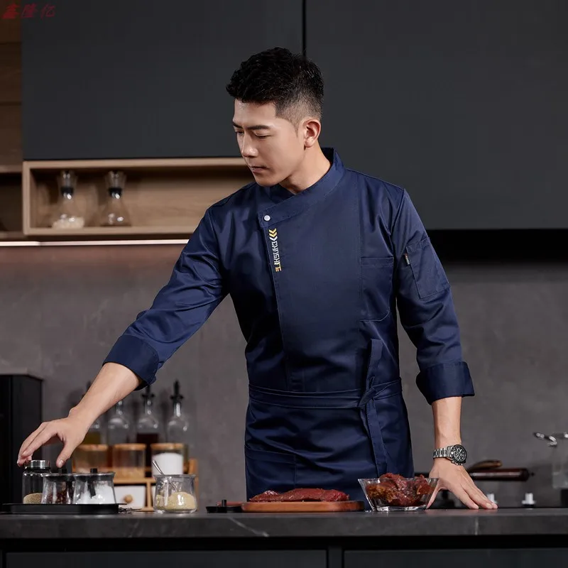 Catering Hotel Restaurant Kitchen Work Uniform Long Sleeve Cake Shop Baker Bakery Waiter Chef Uniform for Men