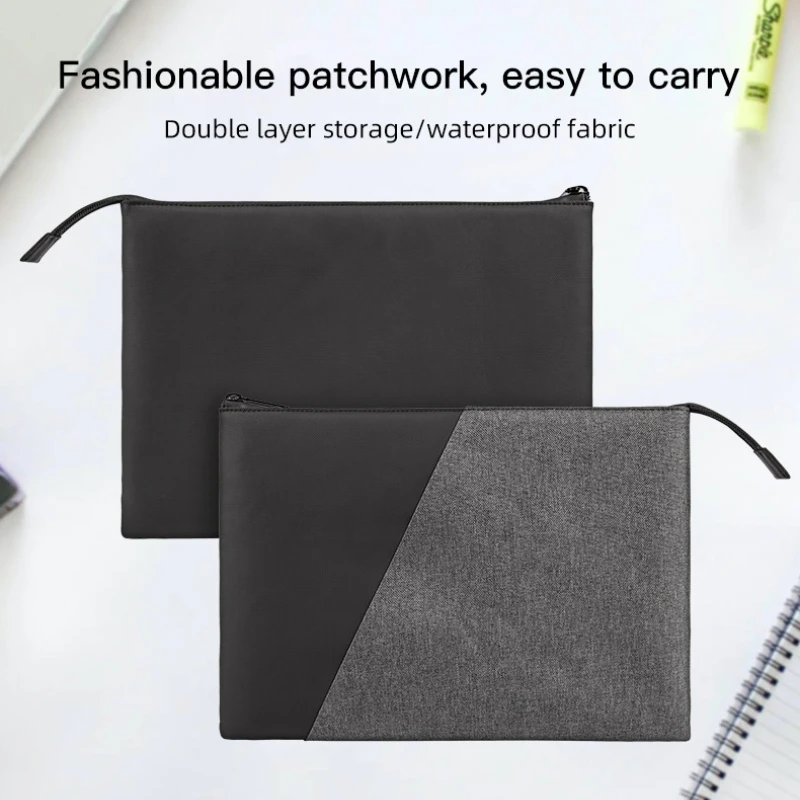 13-16 Inch Spliced Ultra Thin Portable Canvas Laptop Sleeve Waterproof Zipper Bag For MacBook Air/Pro Notebook Case