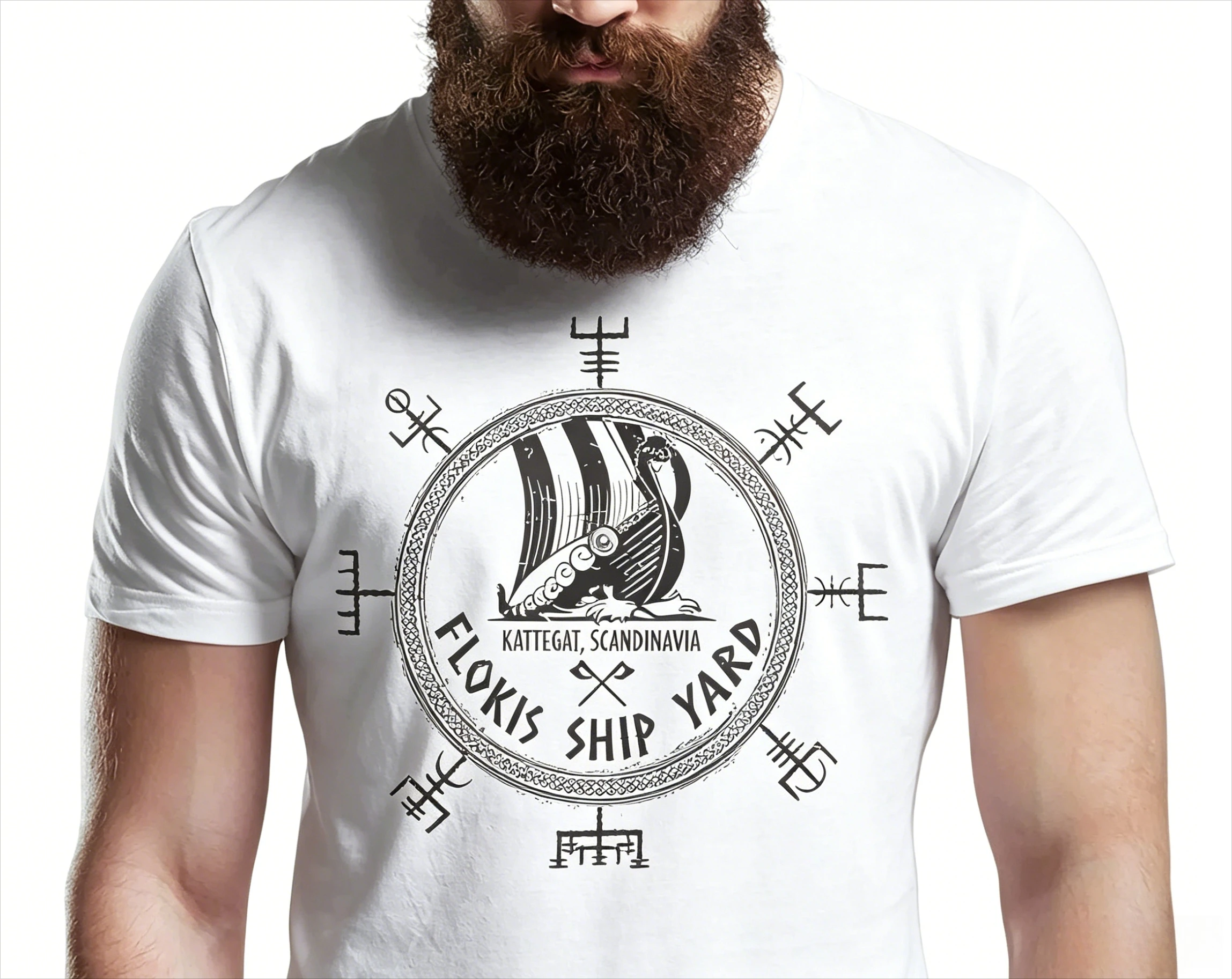 Flokis Ship Yard Viking T-Shirt Victory or Valhalla Tee Shirt Norway Norse Mythology Viking Shirt Unisex Warrior T-shirt