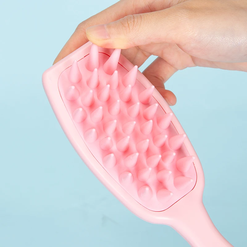 Long handleSoft Silicone Head Scalp Massage Combs Silicone Handle Clean The Comb Shampoo Brush Massage Brush for Head Washing