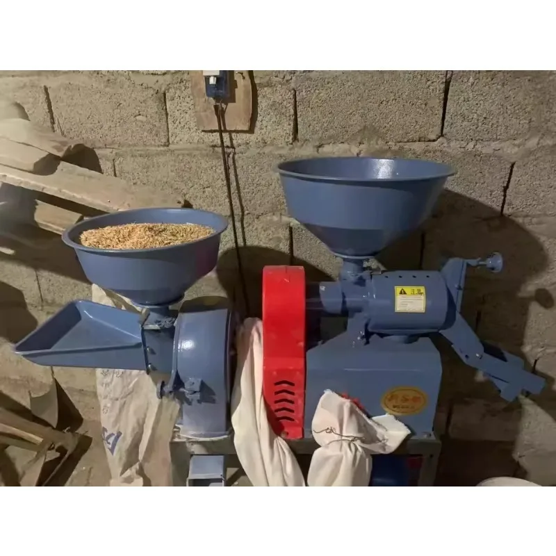 小型家庭用精米機、籾摺り・粉砕一体型、籾殻剥き機