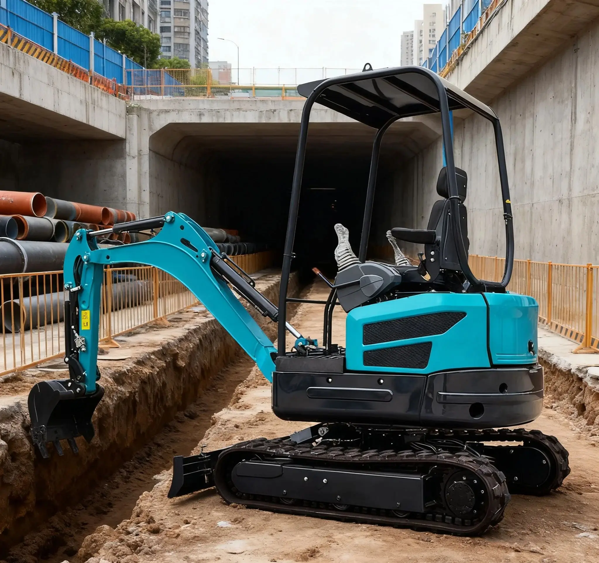 حفارة صغيرة 1.8 طن 2.2 طن 3.5 طن ديزل هيدروليكي حفار زراعي صغير حفارة زاحفة #1