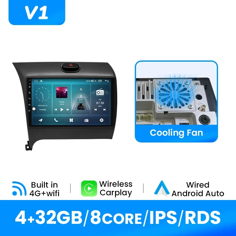 8G 128GB Draadloze Carplay Android12 Autoradio Multimidia Voor KIA Cerato K3 Forte 2013-2015 AI Spraakbesturing Video Speler GPS DSP