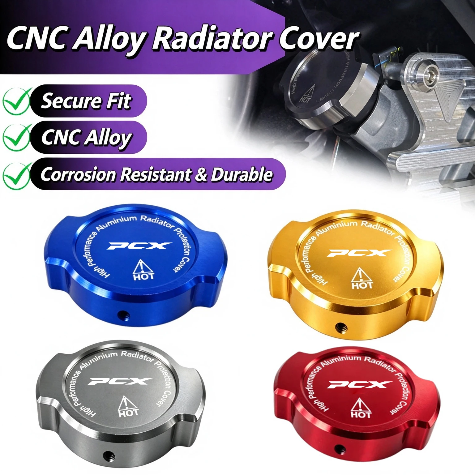 FOR HONDA PCX 150 PCX 160 CNC Aluminum Alloy Radiator Decorative Cap Motorcycle Accessories Water Tank Cover`