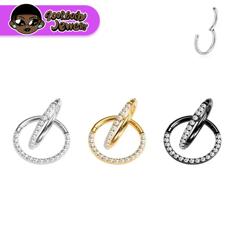 

1pcs G23 Titanium Nose Ring 16G 18G 20G Hinged Septum Clicker Segment Ear Tragus Cartilage Helix Daith Lip Body Piercing Jewelry