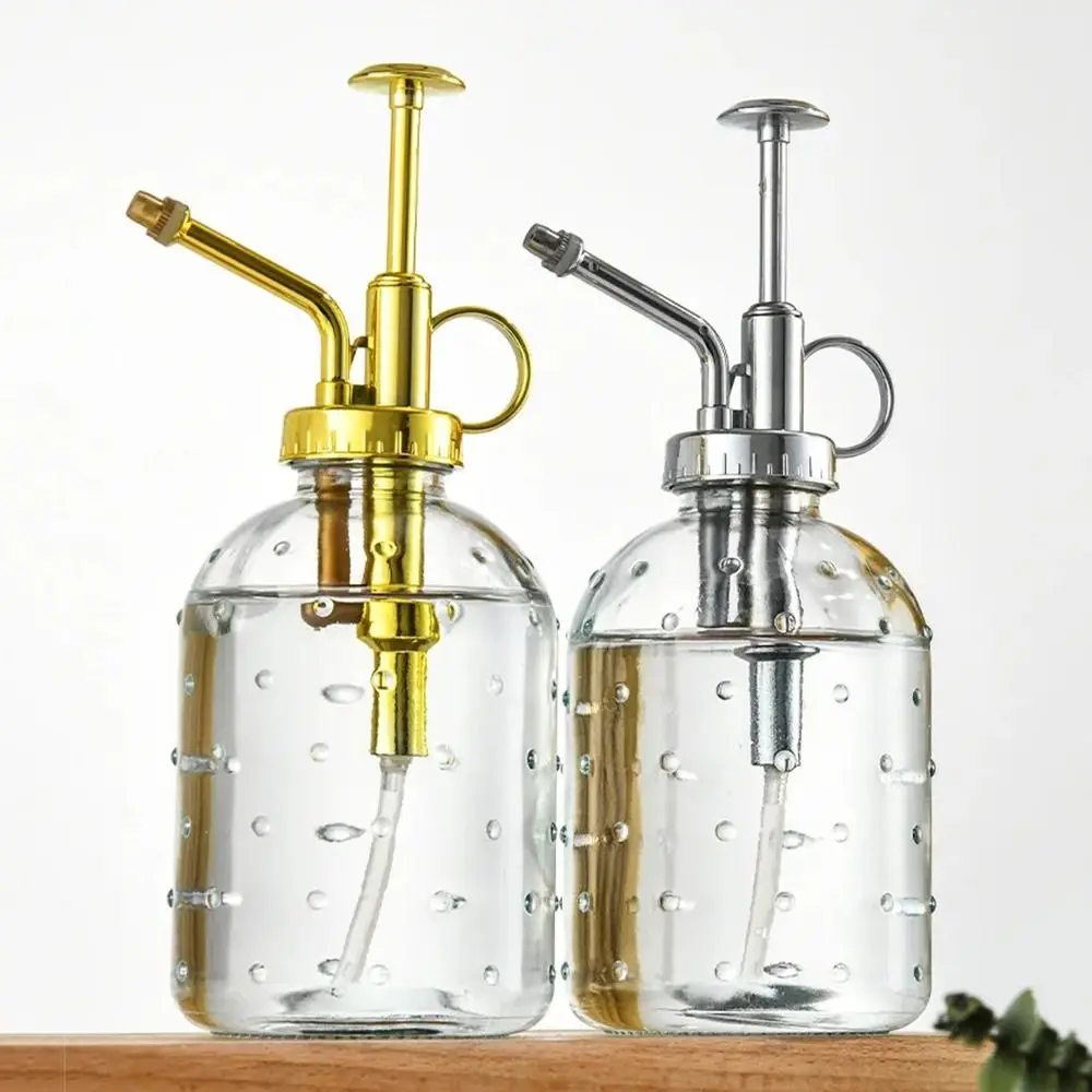 

Push-type Glass Spray Bottle Hand Pressure Rain Drop Plant Sprinkler Kettle Fine Mist Non-slip Bottom Garden Watering Can