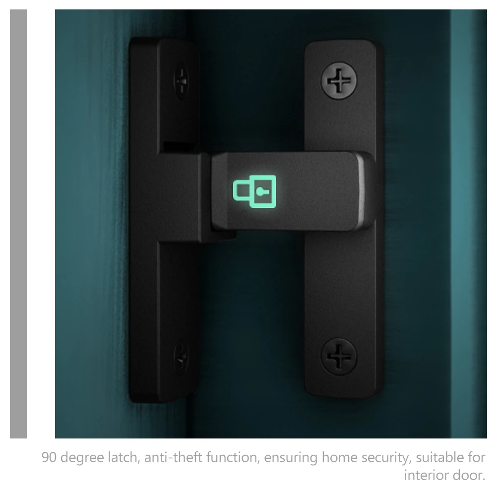 

Barn Door Lock Glow in The Dark 90 Degree Latch No Drilling Flip Lock for Garage Sliding Barn Doors Security Door Latch