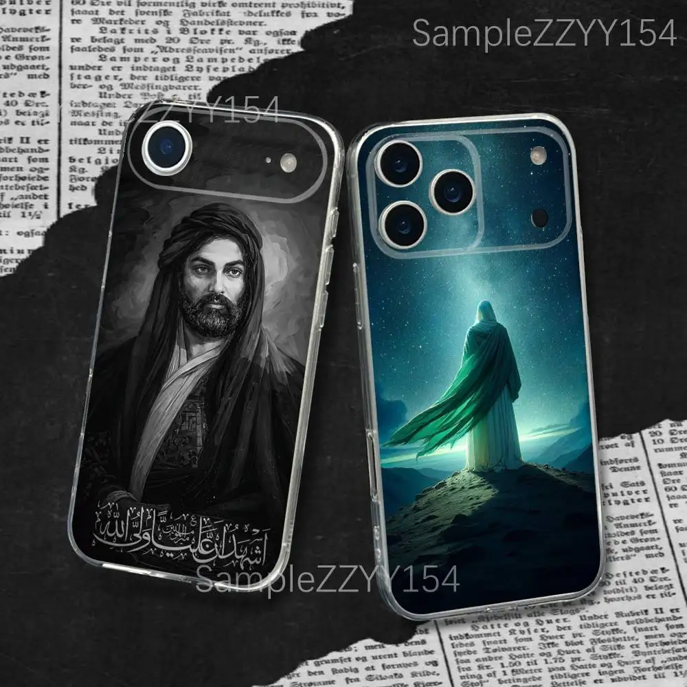 Islamische Hz Ali Handyhülle für iPhone 17,16,15,14,13,12,11 Pro,Max,Plus,X,XS,XR,SE4,E Mini transparente Softcover