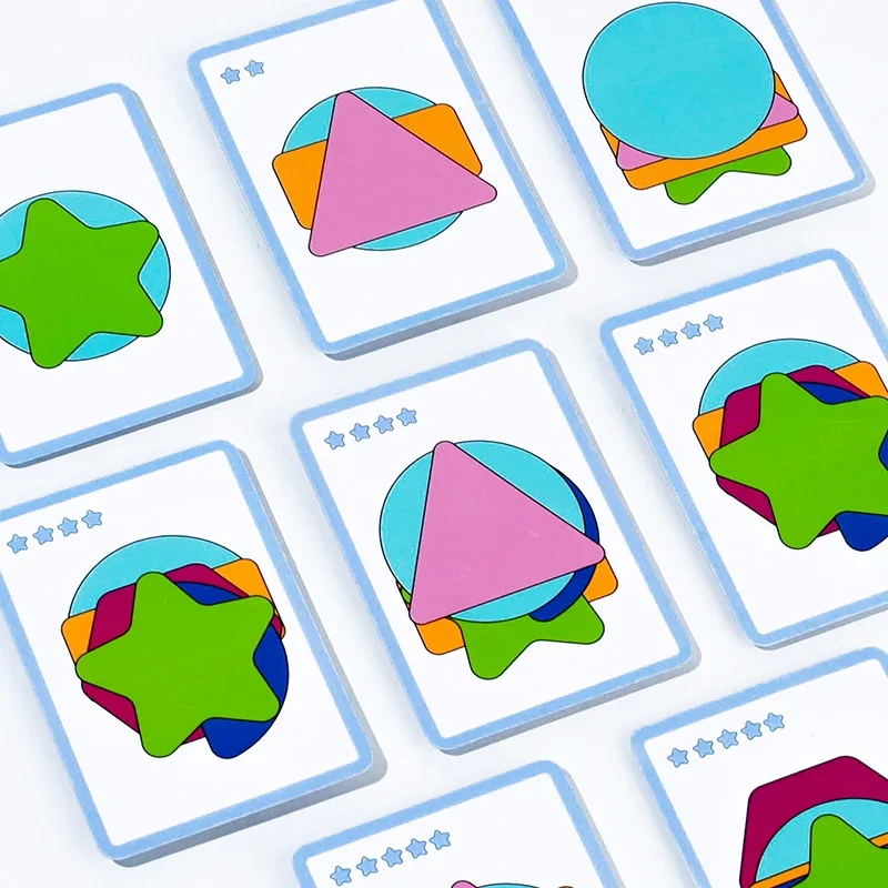 Forme geometriche in legno Giochi di riconoscimento dei colori impilati Forma divertente impilabile Giocattoli educativi per l'addestramento al pensiero logico