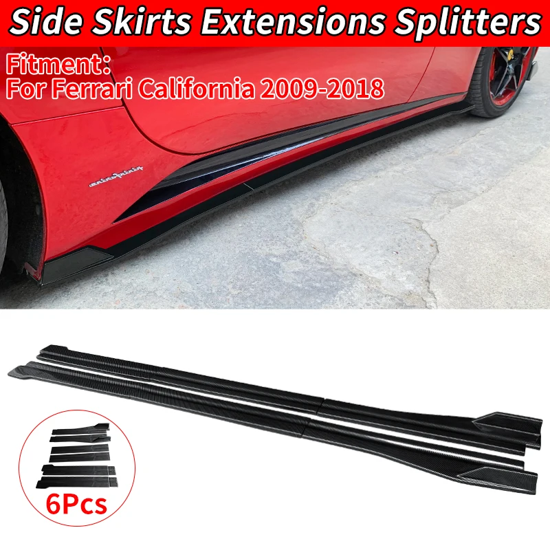 For Ferrari California 2009-2018 Car Front Rear Side Skirt Extension Bumper Strips Strip PP plastic Anti-Collision Protector