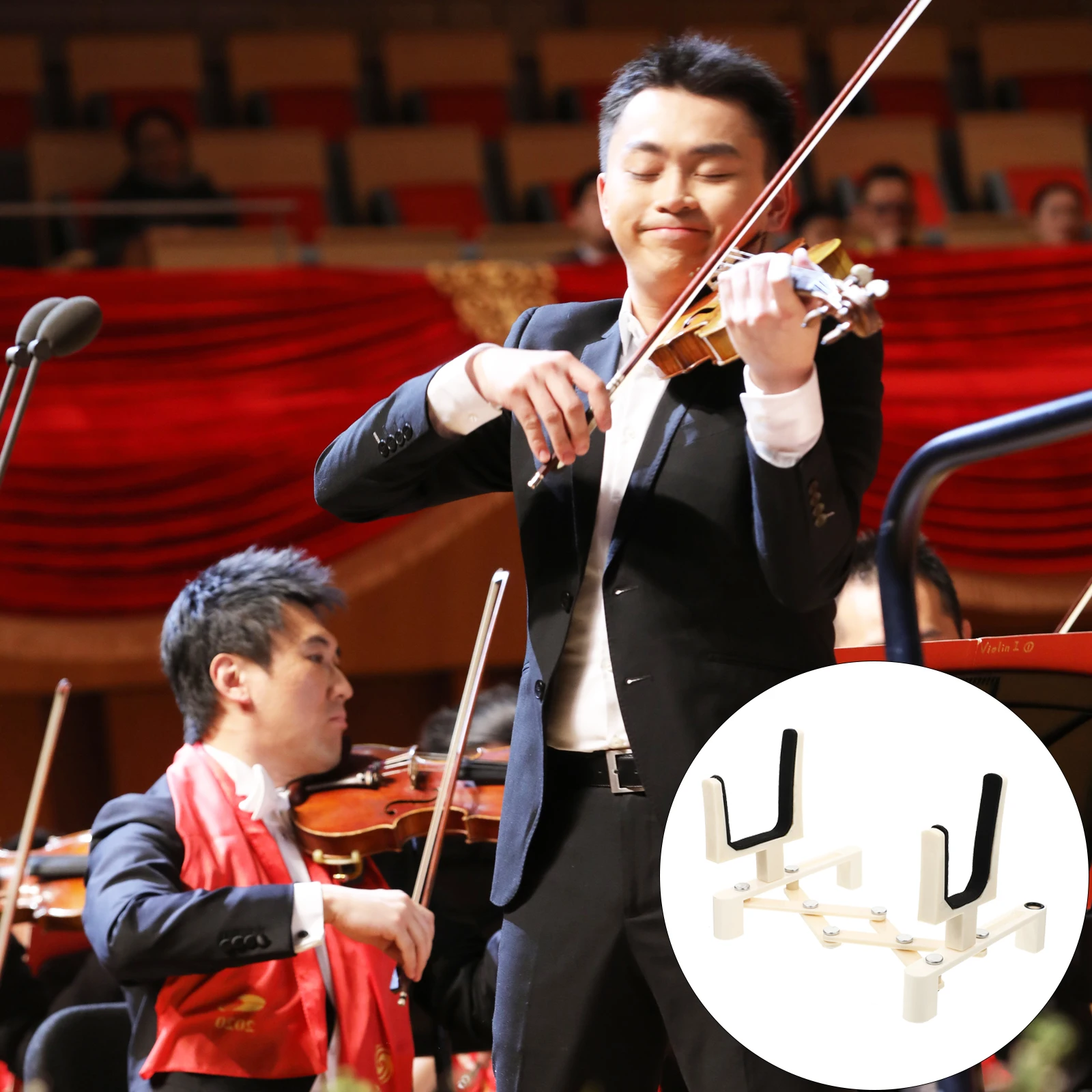 

Telescopic Folding Piano Stand Show Rack Violin Portable Foldable Pu