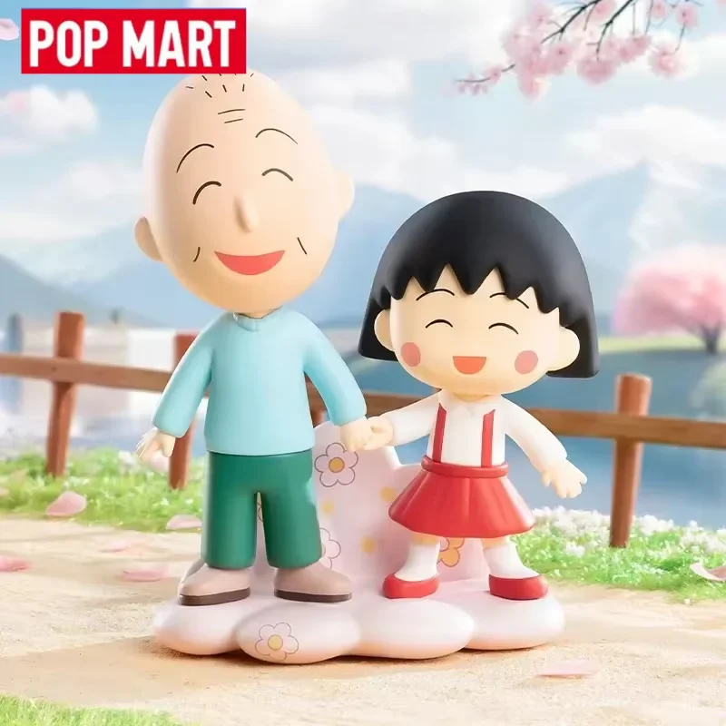 POP MART Chibi Maruko Chan 'El tiempo contigo' Serie Caja ciega Figura de acción de anime - Regalo de adorno de escritorio misterioso para niñas