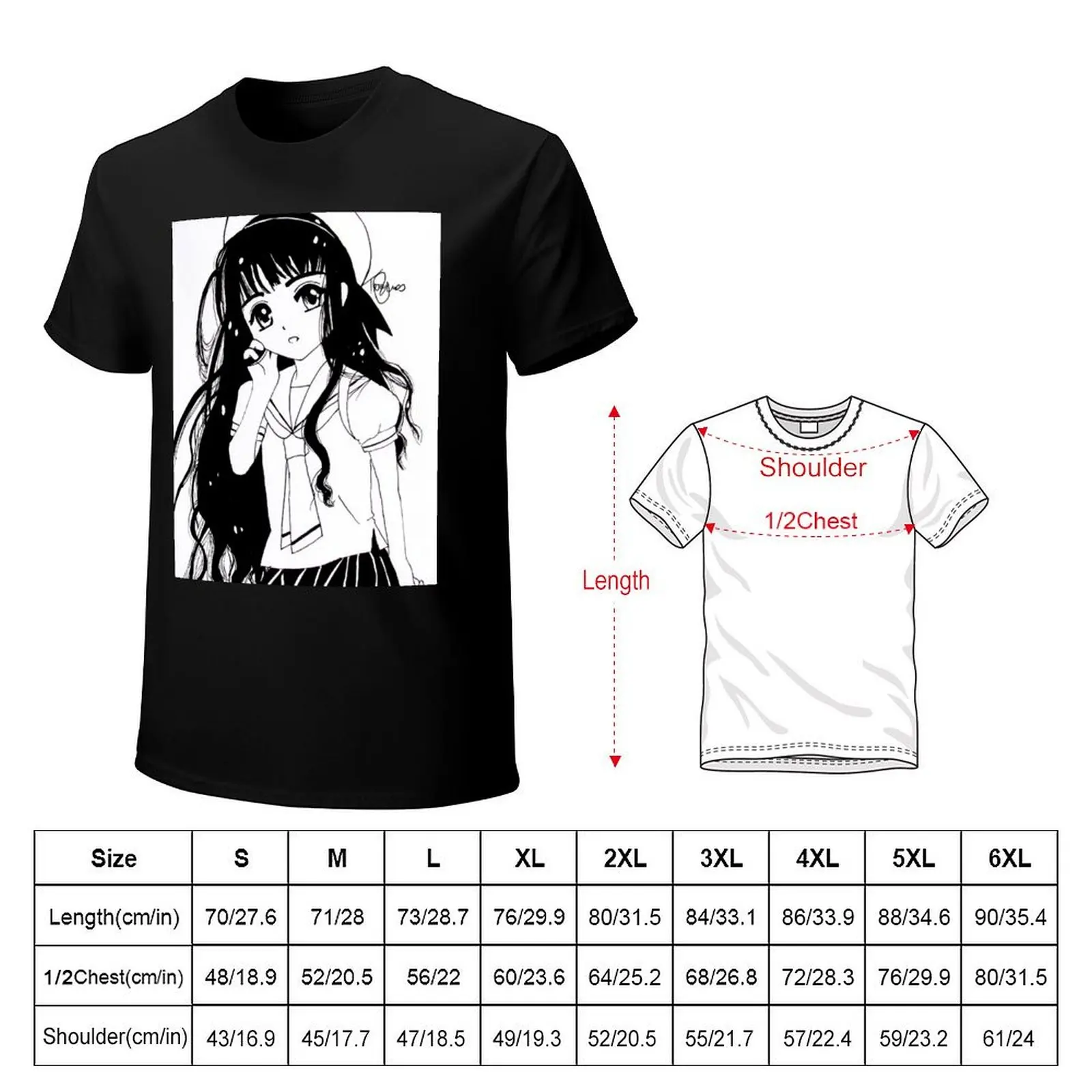 Tomoyo Daidouji Sketch - Cardcaptor Sakura T-Shirt boys animal print basketball graphic tees funny t shirts for men