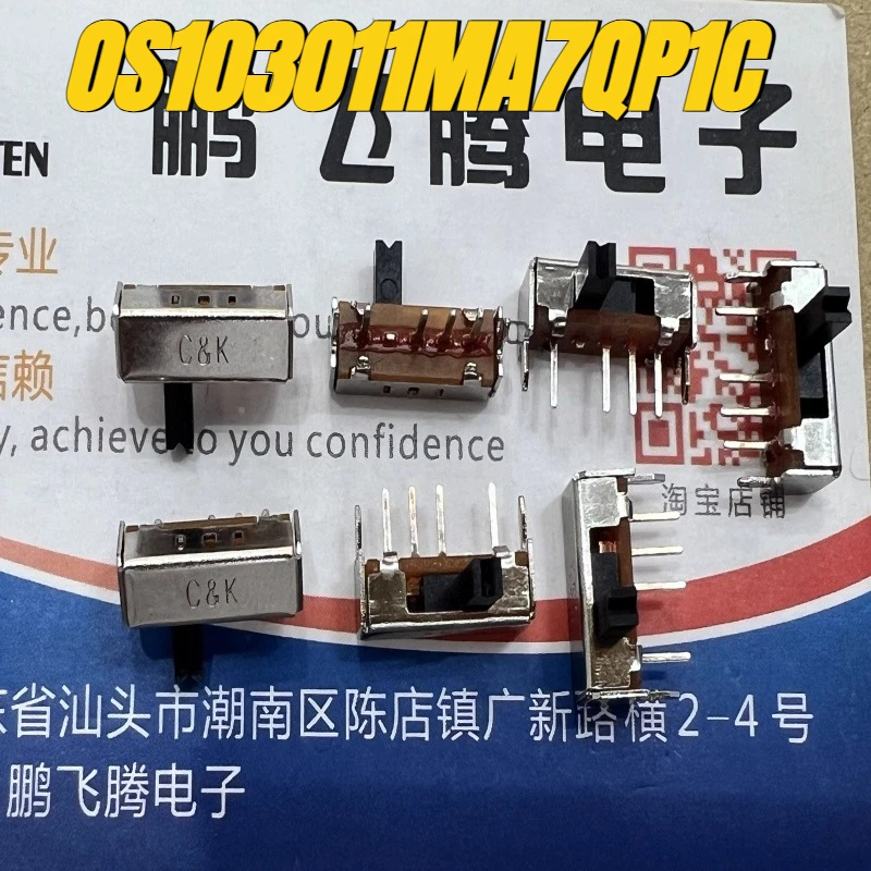 

（New）10pcs/lot 100% original genuine:OS103011MA7QP1C horizontal plug-in board 4-pin 3-speed single row sliding toggle switch