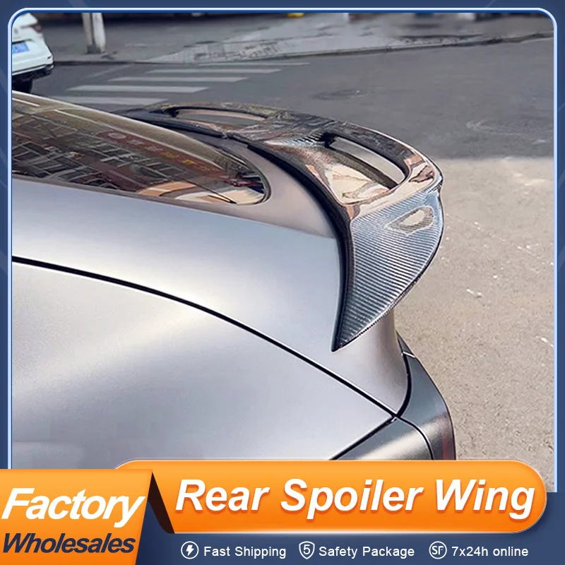 

For Tesla Model Y 2019 20 21 22 23 24 LK Style Rear Trunk Lid Car Sport Spoiler Wing ABS Material Unpainted Matt Black Upgrade