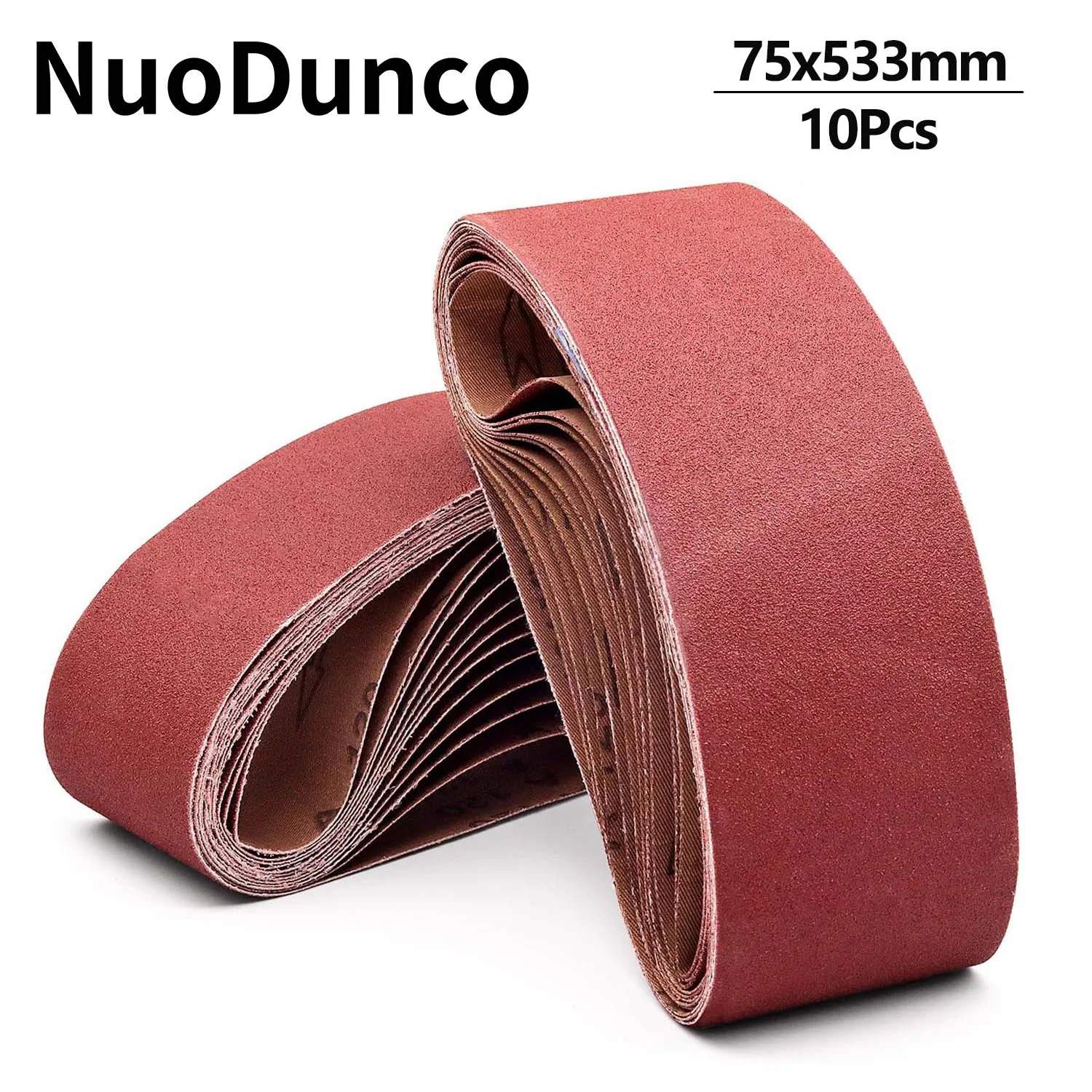 10Pcs 75x533mm Sanding Belts 40/60/80/120/180/240/320 Grit for Belt Sander Abrasive Tool Wood Soft Metal Polishing Grinding