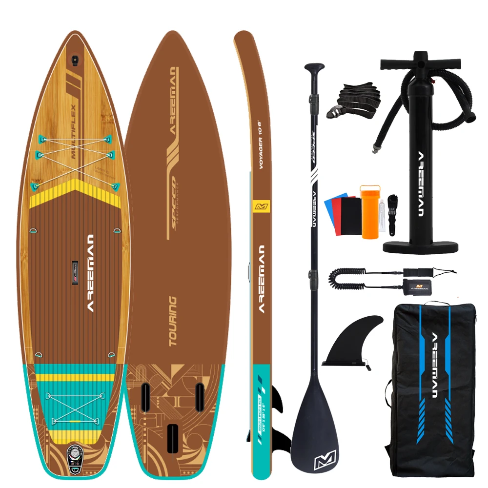 Доски для SUP-серфинга на заказ 305см/320см/335см с текстурой дерева, из ПВХ, с ручкой для толкания, изготовленные на заказ Доски для SUP-серфинга на заказ 305см/320см/335см с текстурой дерева, из ПВХ, с ручкой для толкания, изготовленные на заказ