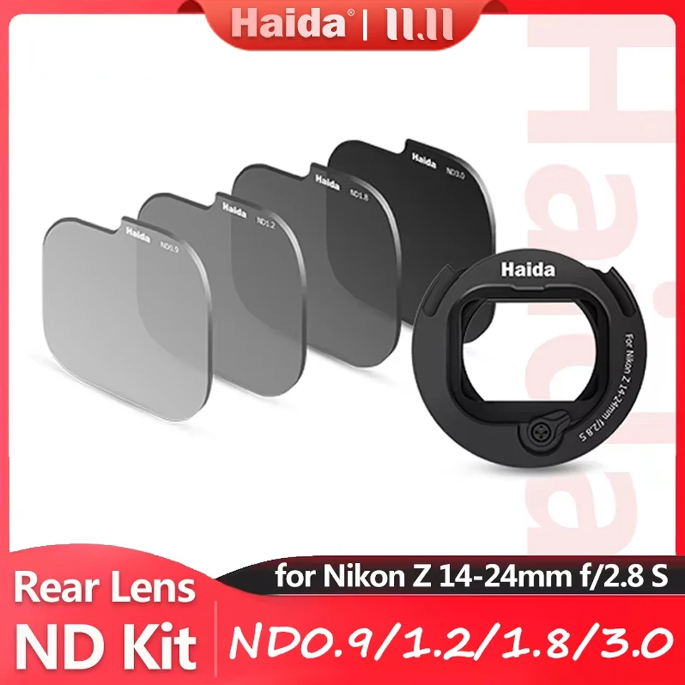 

Haida Rear Lens ND Filter Kit (ND0.9+1.2+1.8+3.0) for Nikon Z 14-24mm f/2.8 S Lens with Adapter Ring