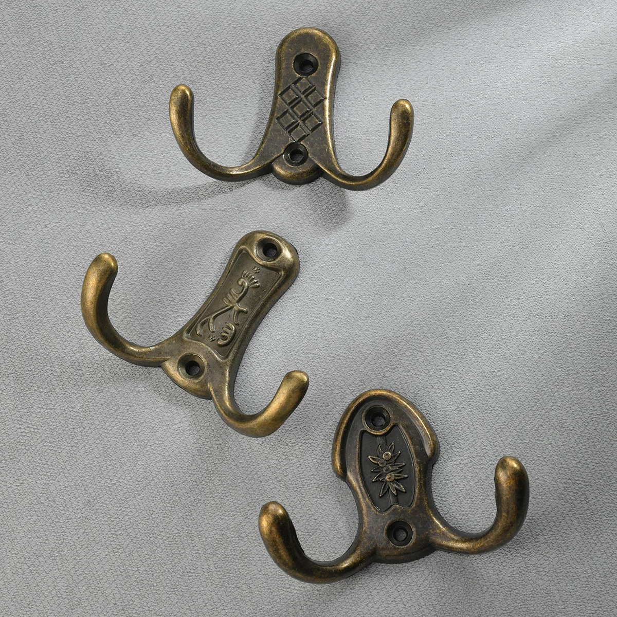 Leaf pattern zinc alloy hook bathroom double hook wall door closet bathroom cloakroom clothes hook