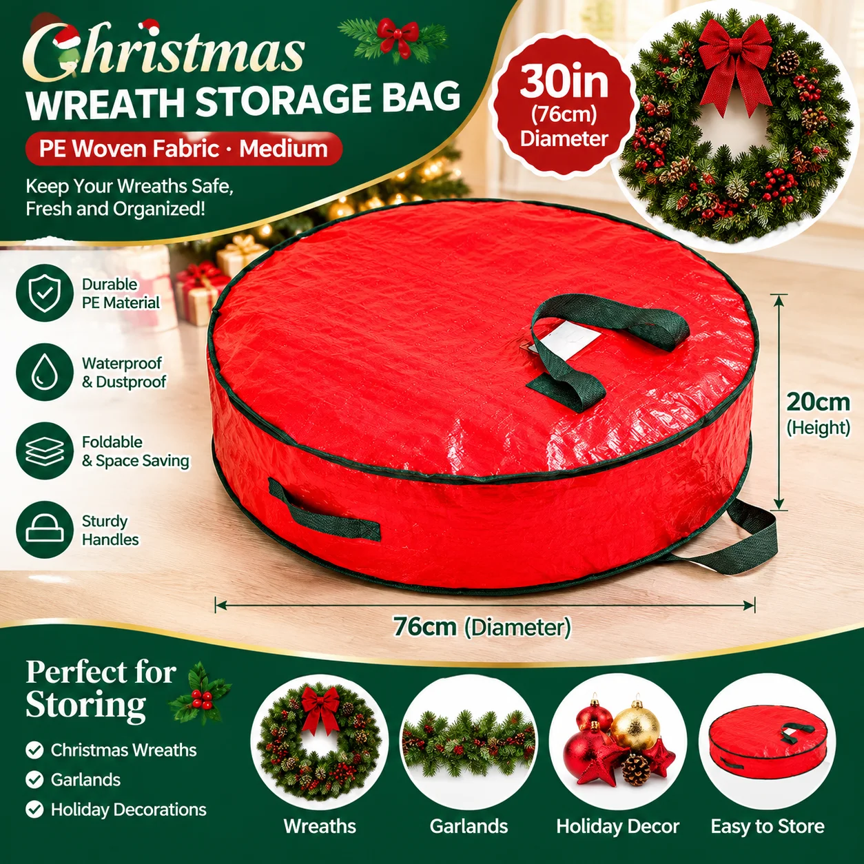 Colorful Christmas Tree Quilt Storage Bag Large Capacity Clothes Organizer Xmas Decor Pouch for Closet Underbed Holiday Home