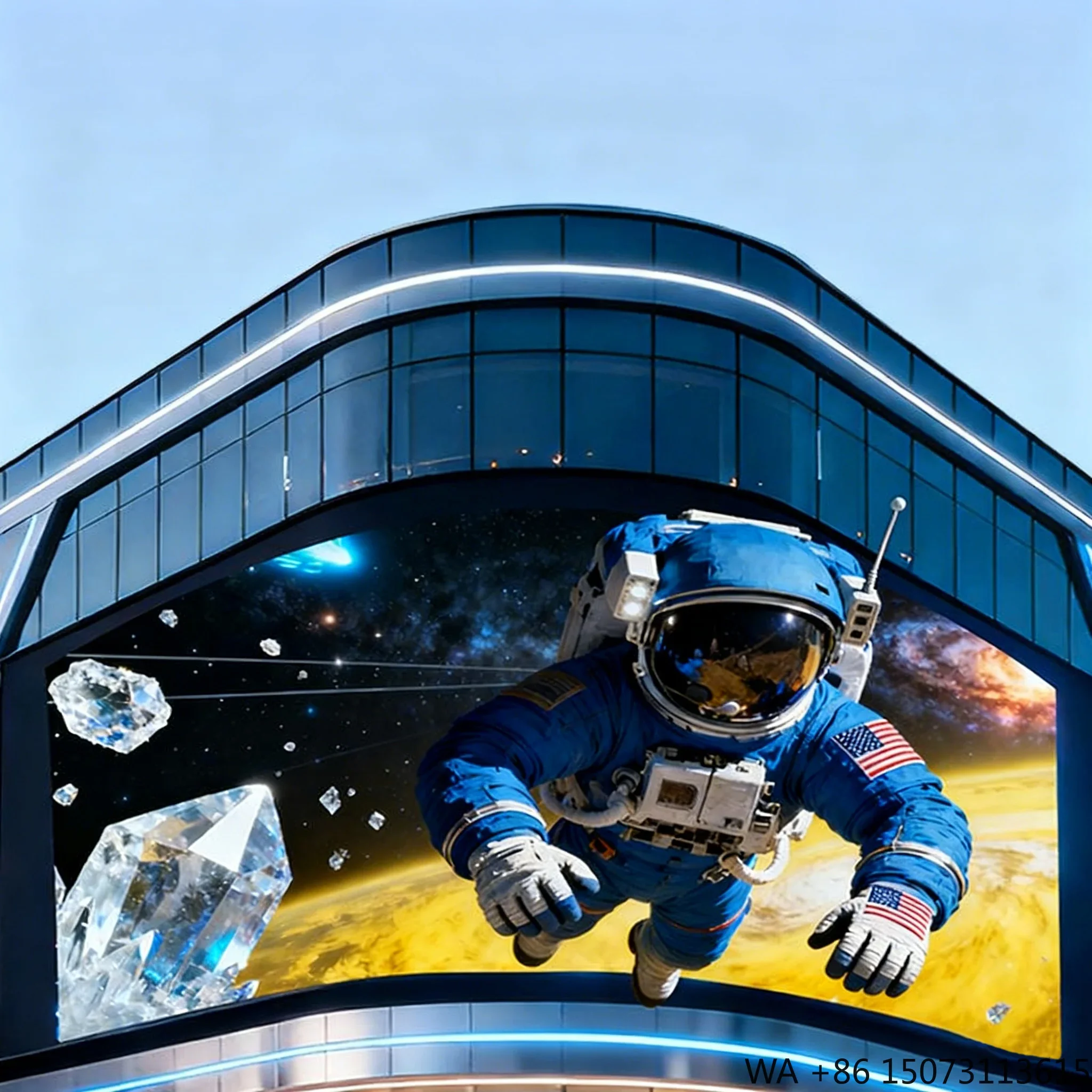 

Уличный водонепроницаемый 3D LED-дисплей для просмотра без очков, настенная видеостена