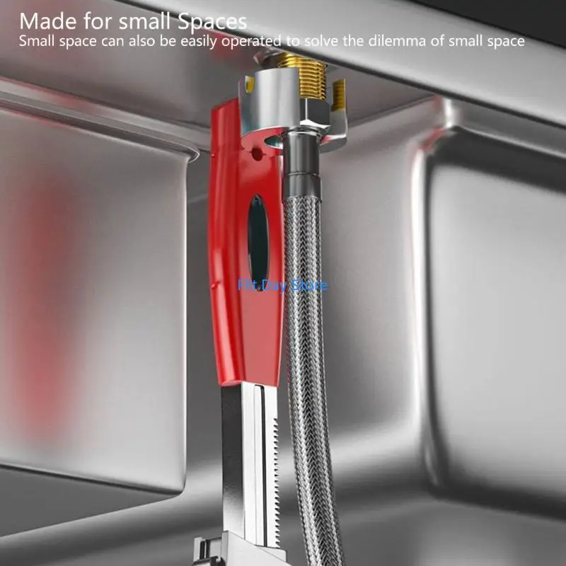 F92C Adjustable Faucet Wrench for Tight Space Under Sink Wrench Faucet Tool Multifunctional Sink Plumbers Wrench for Bathroom
