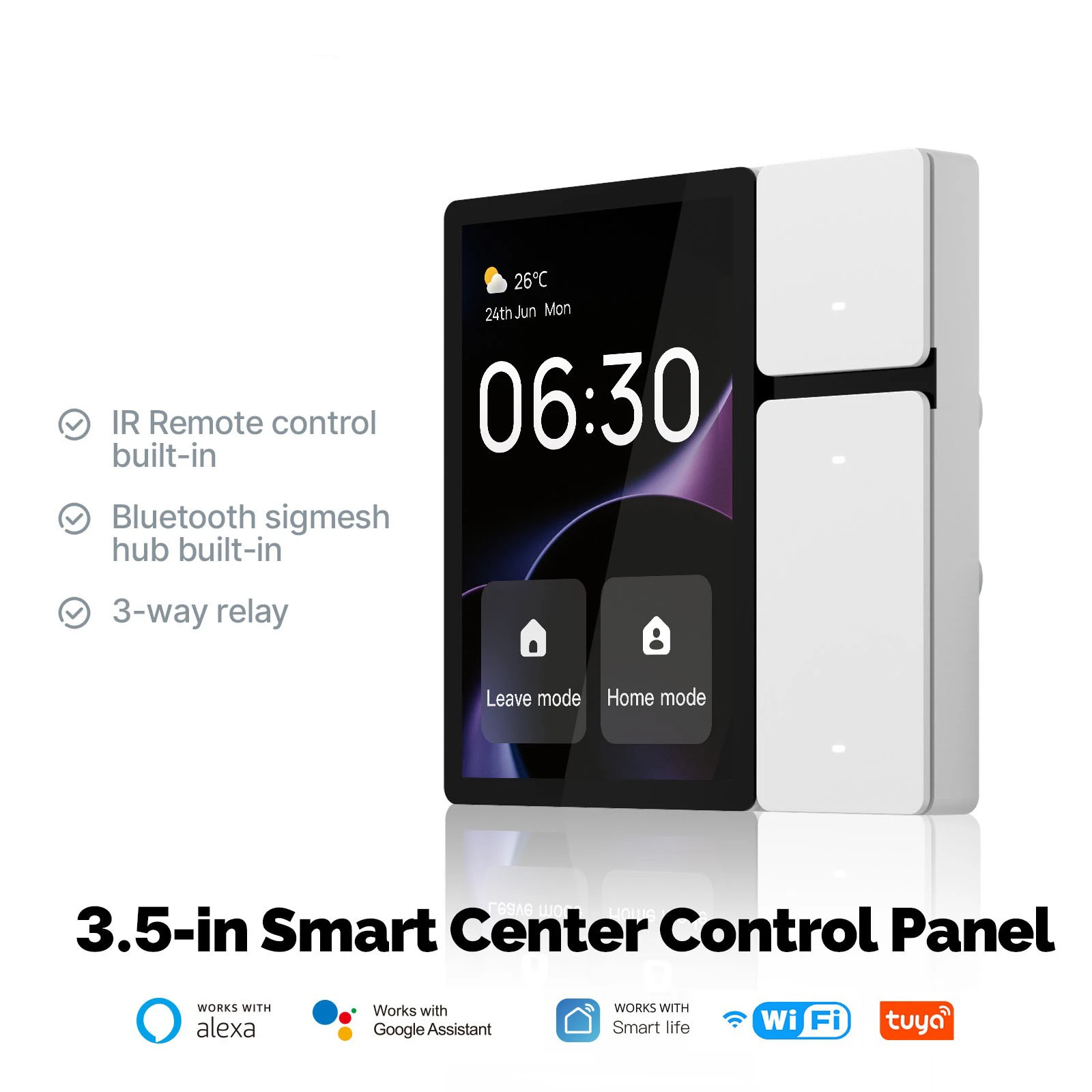 

Tuya WiFi Smart Control Panel 3.5" IPS LCD Screen 480X320 IR Remote Control Touch Panel with Gateway via Alexa/Google Assistant