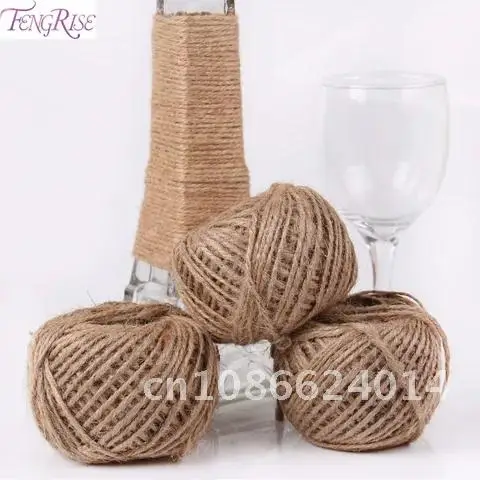 

Burlap Jute Twine 50Y Natural Sisal Rope Wedding Decoration Rustic Wrap Gift Packing String Party Decoration Christmas FENGRISE