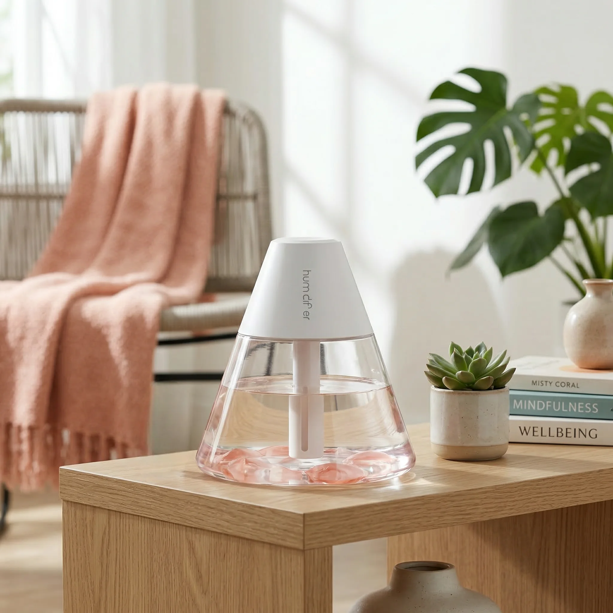 

Volcano Style Humidifier 260ml | Ultra Quiet Cool Mist, Night Light & Essential Oil Diffuser Function