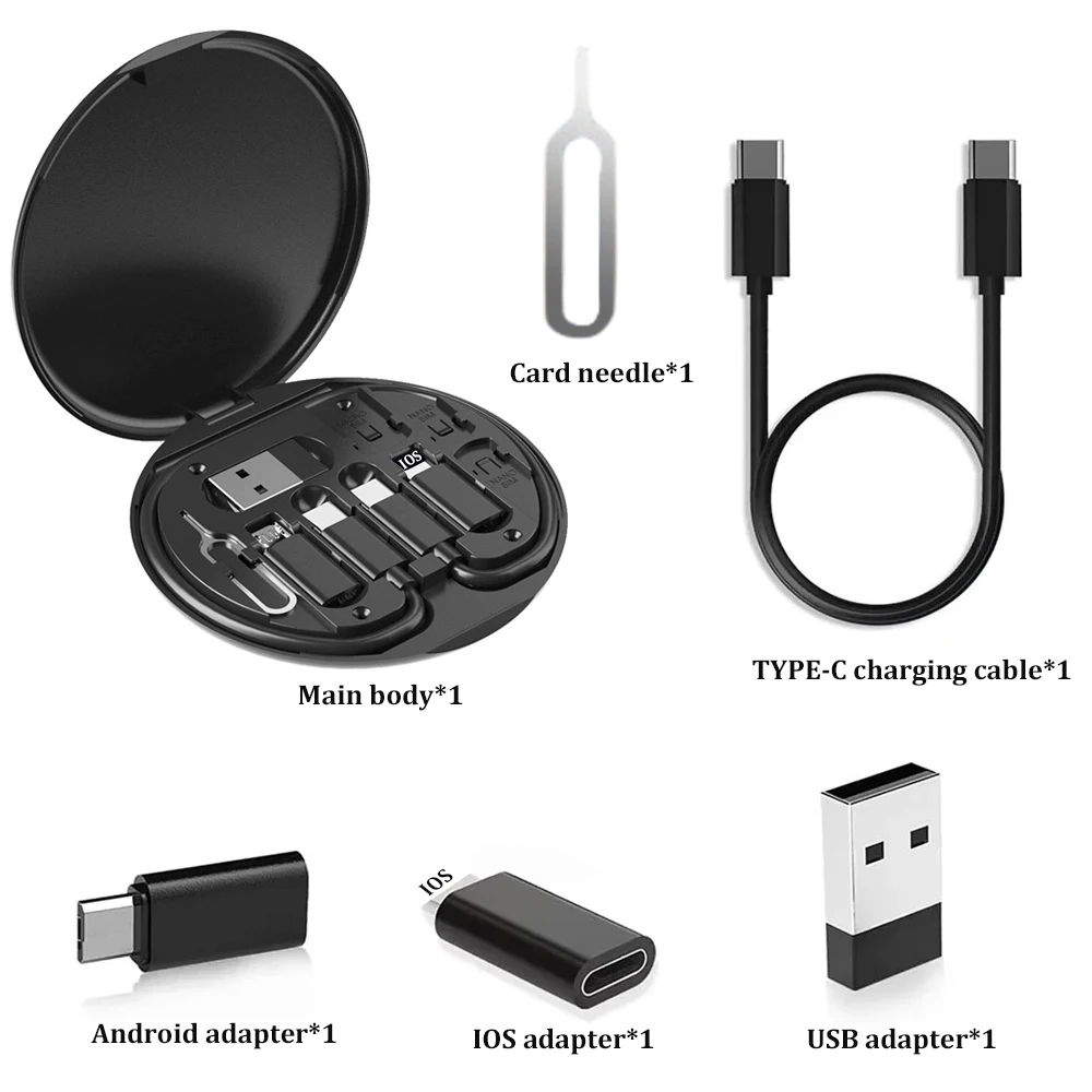 65W TYPE-C-TYPE-C Fast Charging Cable Micro USB Adapter Transfer Head Kit For Apple Android Conversion Set Mobile Phone Adapters