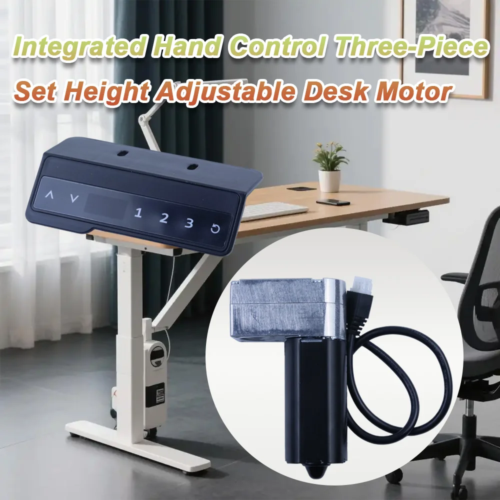 24V DC Electric Standing Desk Motor Kit 96C8 3.2N·m Hall Sensor 3PCS Integrated Hand Control Set