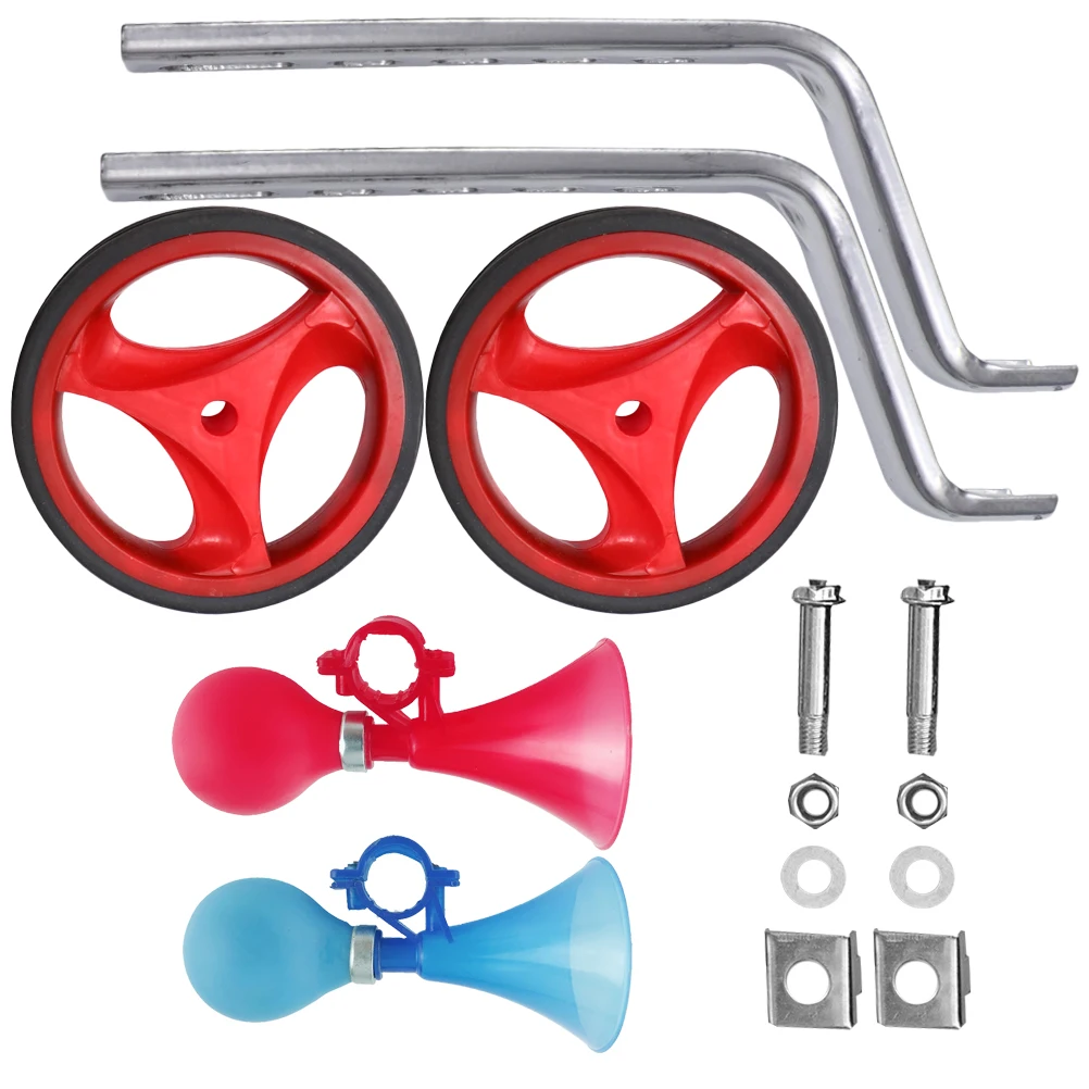 1Set 12-20 Inch Children Bike Auxiliary Wheel Flashing Light Adjustable Sturdy Long Service Time Uv Resistant Two-Wheel Balance