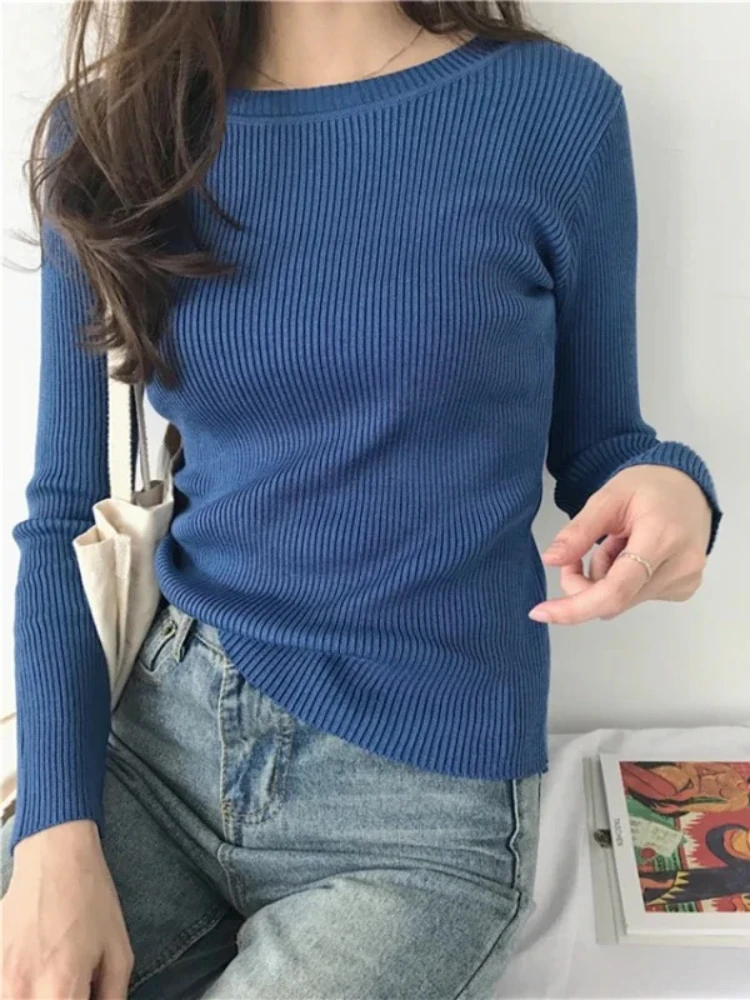 Autumn Winter Warm Sweaters Women Pullover Slim O-neck Knitted Korean Jumper Fashion Women Clothes Pull Femme Sueter Sweater