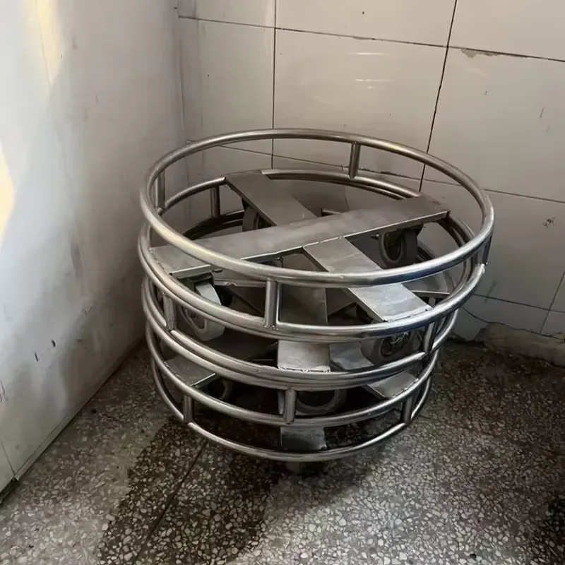 Heavy Duty Round Service Cart Pallet Lift Trolley For Warehouse Storage 32 Pallets Capacity Shanghai Rack Mover Dolly Tool