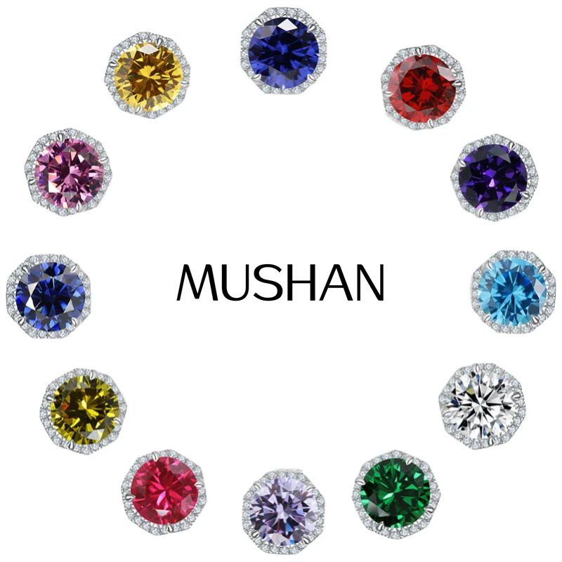 

MuShan Jewelry 925 Sterling Silver Stud Earrings Dangle High Carbon Diamond Boho Premium Jewelry Women Earring Fine Jewelry