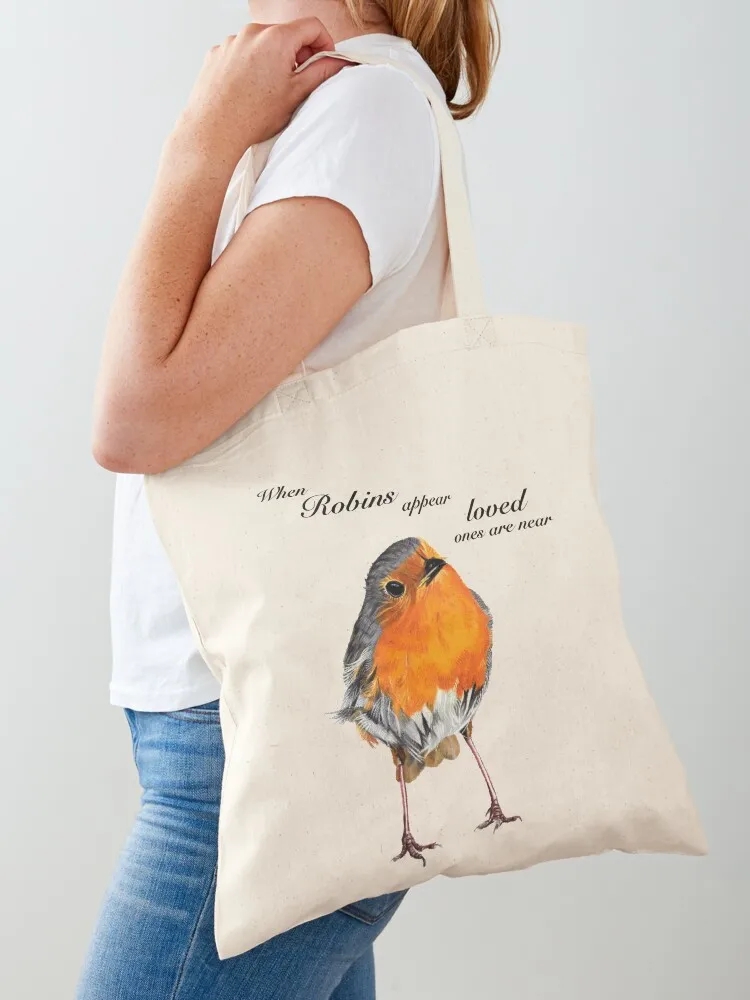 Robin - Robin Redbreast - Red Robin -Robins appear when loved ones are near Tote Bag shoping bag Eco bag Canvas Tote