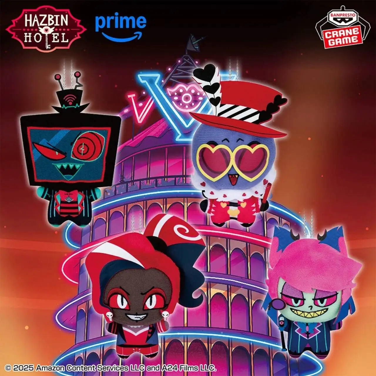 Genuino Bandai Namco Banpresto Hazbin Hotel Crane Gioco Portachiavi in peluche Disponibile Collezionista Figurine Superb Artigianato Regalo Giocattoli