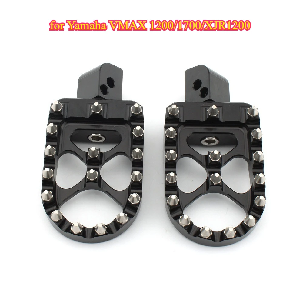 Motorcycle modification for Yamaha VMAX 1200/1700/XJR1200: front and rear spiked foot pedals and pointed spiked foot pedals.