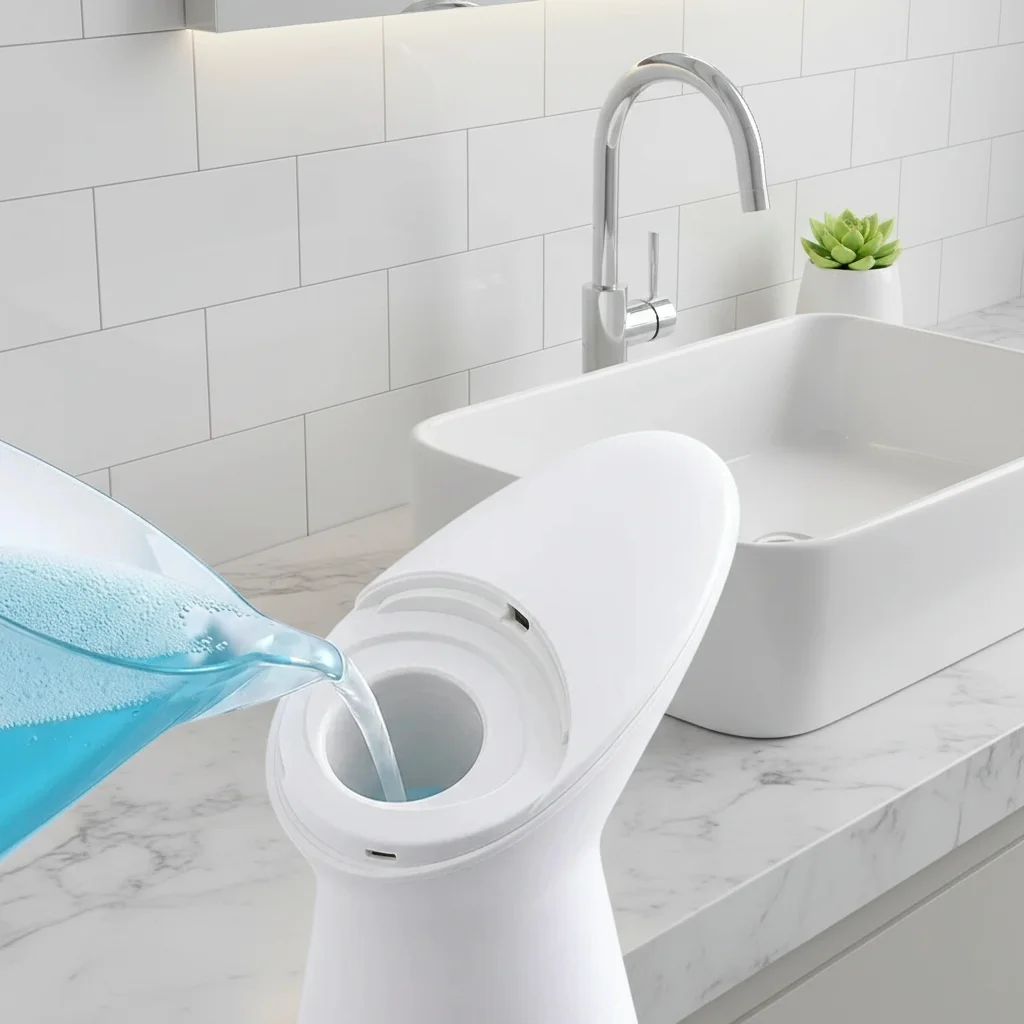 White Automatic Cleaning Dispenser Kitchen Cleaner Hand Wash Soap Dish With Sensor Handpiece Alcohol Foaming Liquid Body Bath