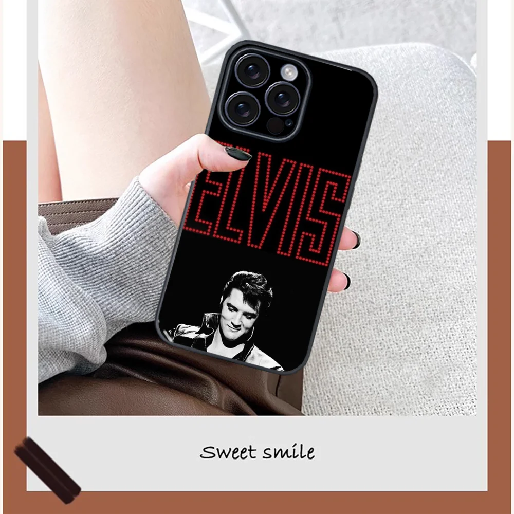 Cat King E-Elvis Presley Singer Phone Case For iPhone 16 15 14 13 12 11 PRO MAX PLUS Mini TPU Soft to  Skin-friendly case