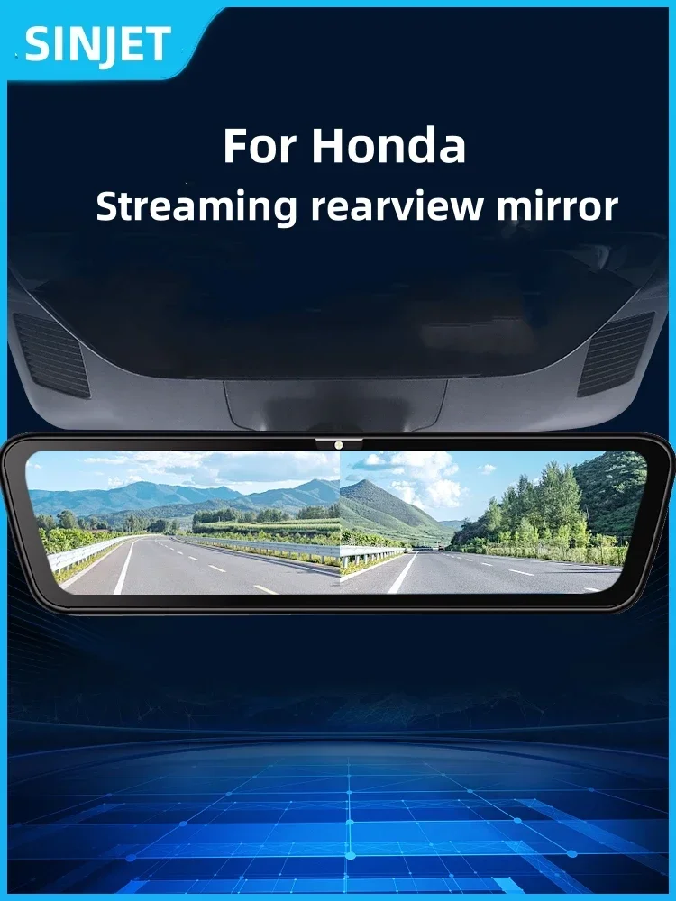 For Honda Civic CRV Accord 8.2" 1080p Streaming Media Dash Recorder Rearview Mirror Camera Front Rear Night Vision Video Recorde detail image 1