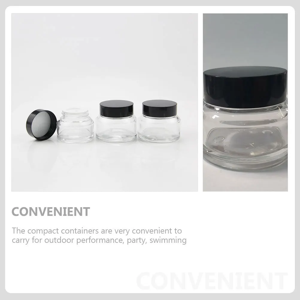 

12Pcs Refillable Glass Cream Bottles Empty Face Cream Sub Containers Travel Jars Creams Sub Bottles Cosmetics Cases