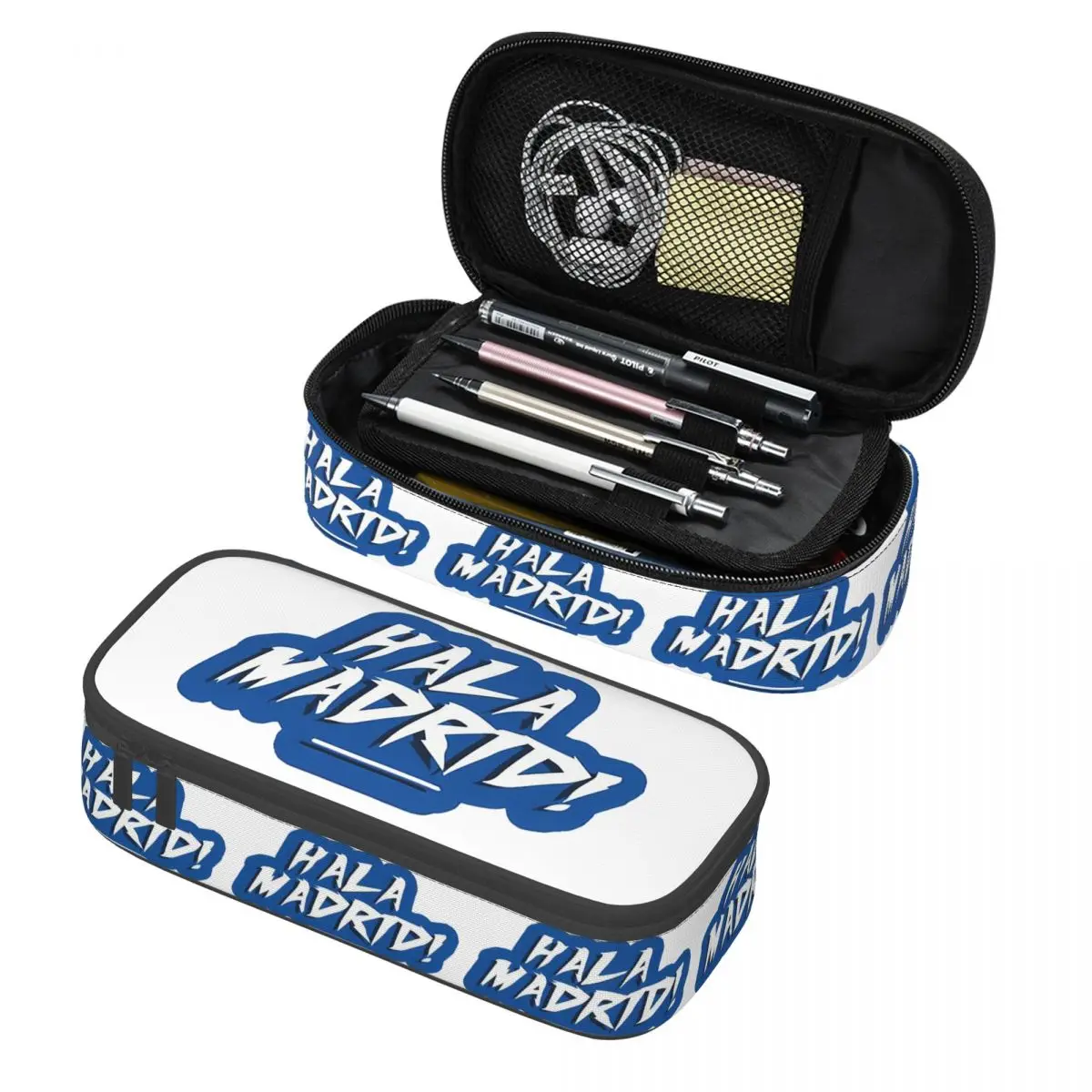 

Hala Madrid Letters Pencil Case Pencil Pouch Storage Stationery Supplies Big Capacity Pen Box Pencil Bag for Kids