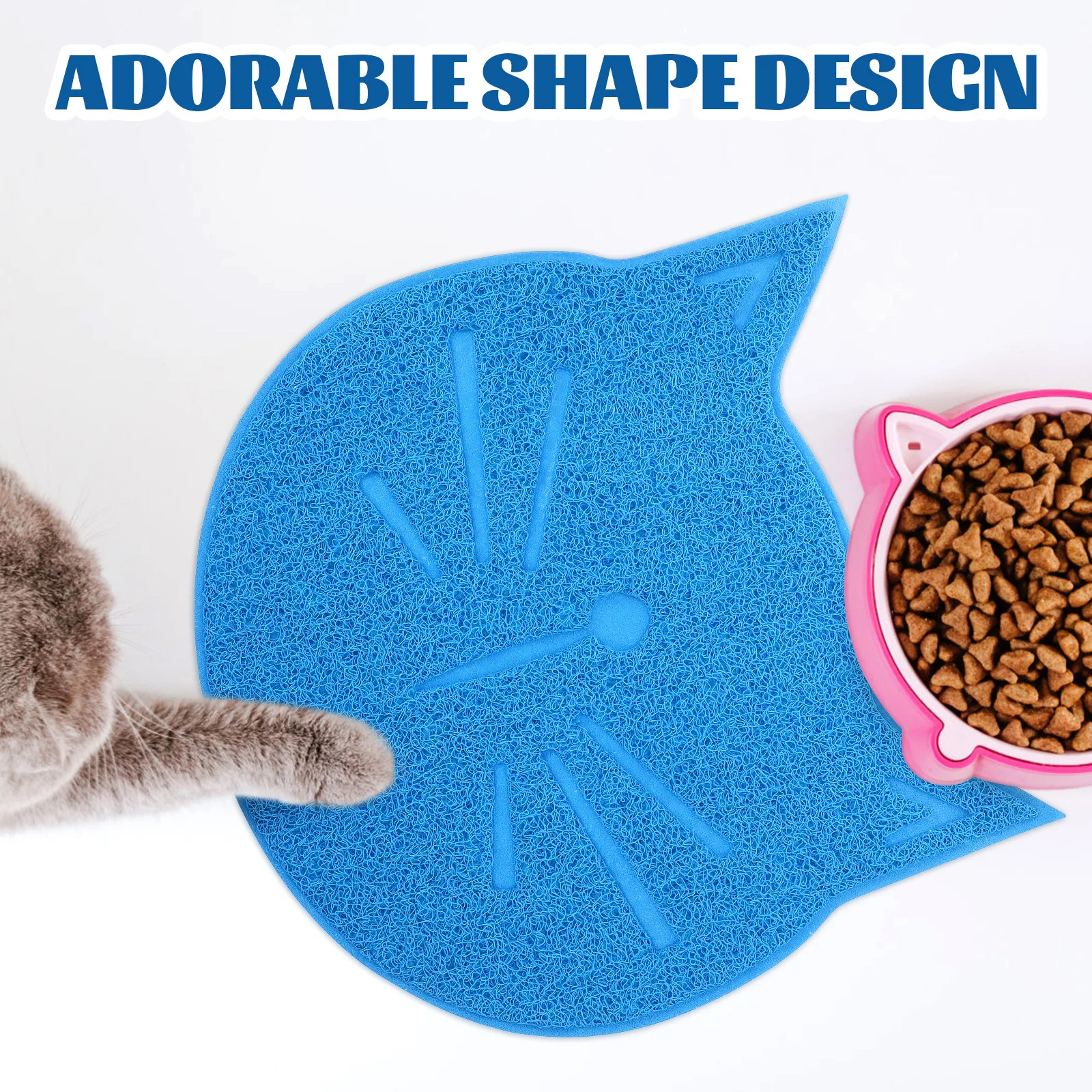 

Reusable Cat Placemat Durable PVC Material Cat Bowl Mat Easy to Clean Nonslip Pet Supply Home Decor Dog Feeding Mat