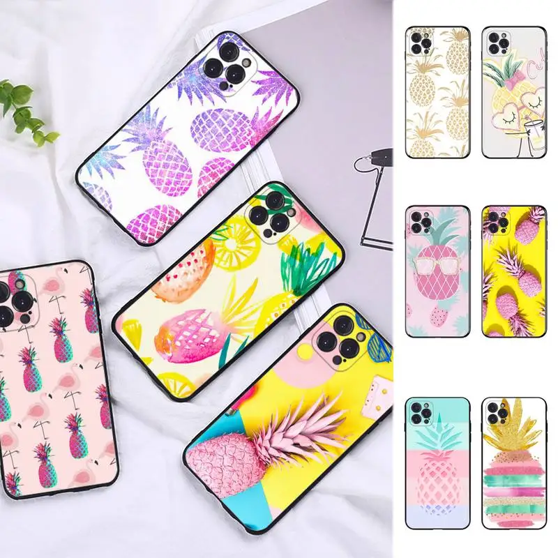 

FHNBLJ Fruit pineapple Phone Case Silicone Soft For iphone 14 13 12 11 Pro Mini XS MAX 8 7 6 Plus X 2020 XR Shell