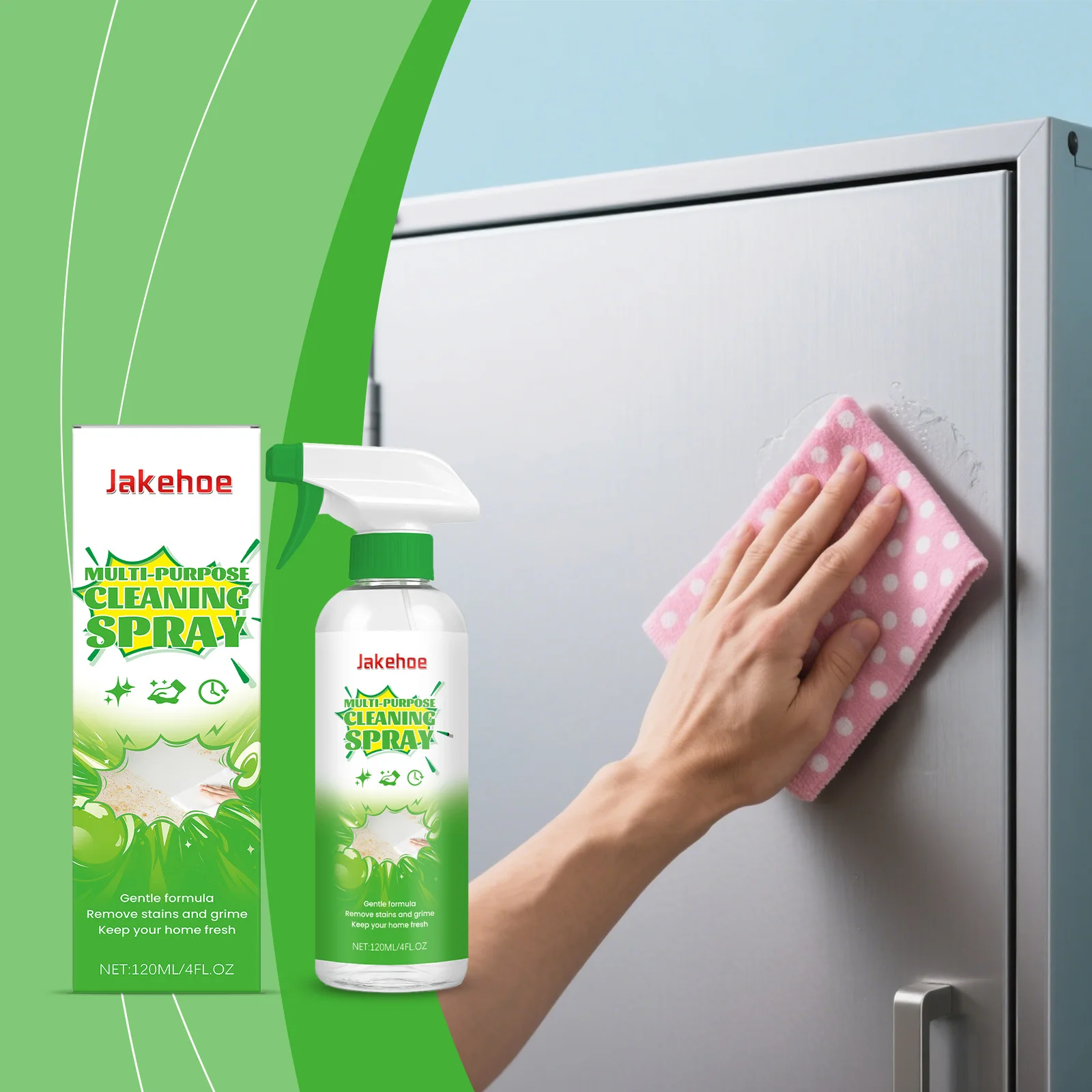 Household Multi-Surface All Purpose Cleaner Spray Gentle Remove Oil & Grime for Kitchen & Home Surface Maintenance