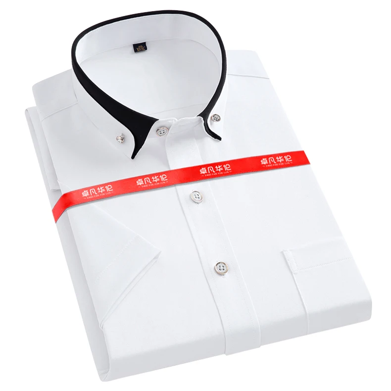 Large Size 12XL 150KG 160KG Men Big Shirt short Sleeve summer Office Dress Shirts Formal Solid pockets Shirts Business 160KG