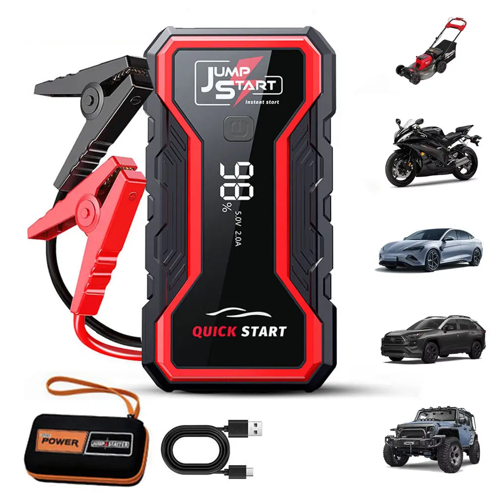 2-IN-1 Power Bank 1800A Jump Starter Portable Charger Car Booster 12V Auto Starting Device Emergency Car Battery Starter