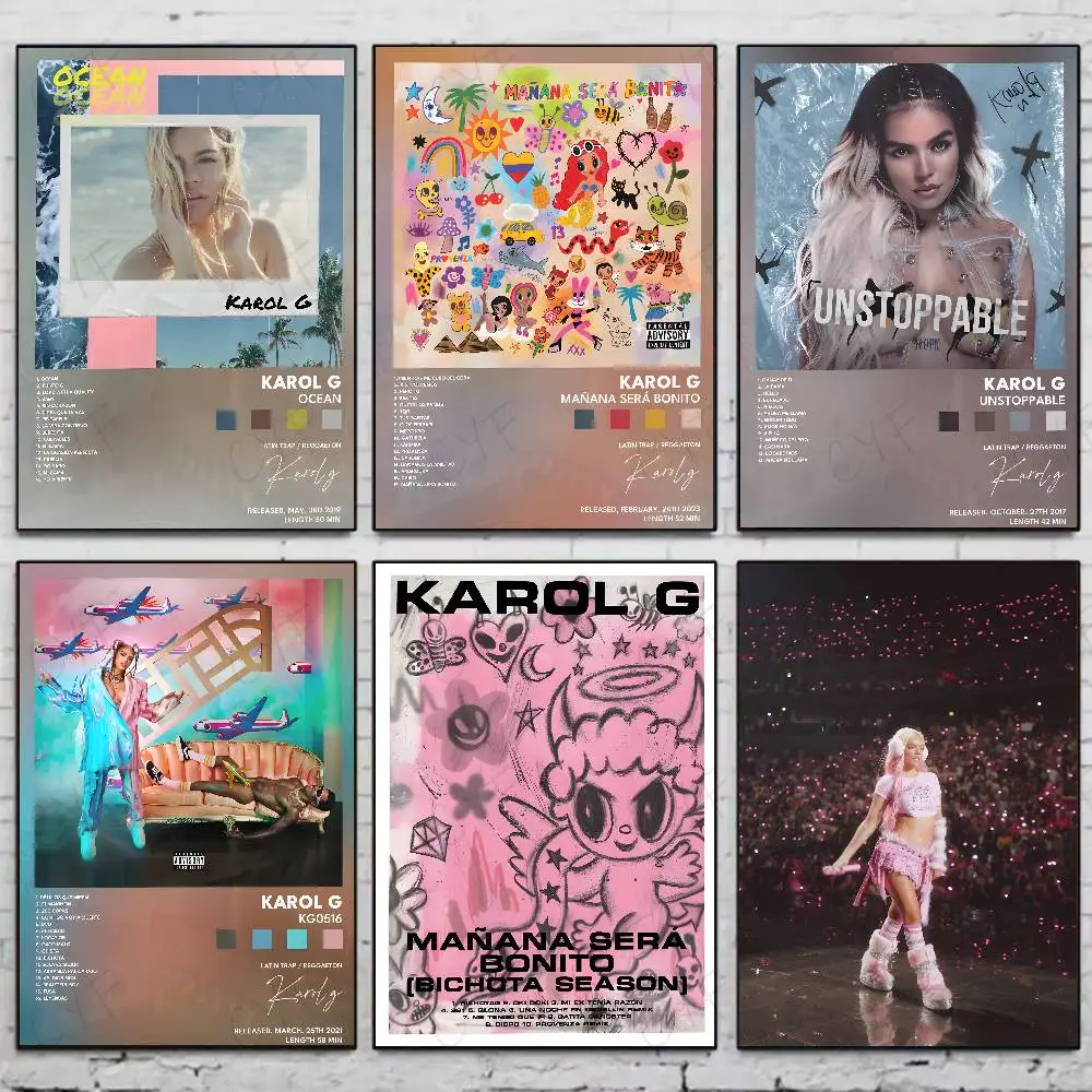 Popular Music Singer K-Karol G High-Quality Posters Aesthetic Wall Painting Stickers For Dormitory And Living Room Decor